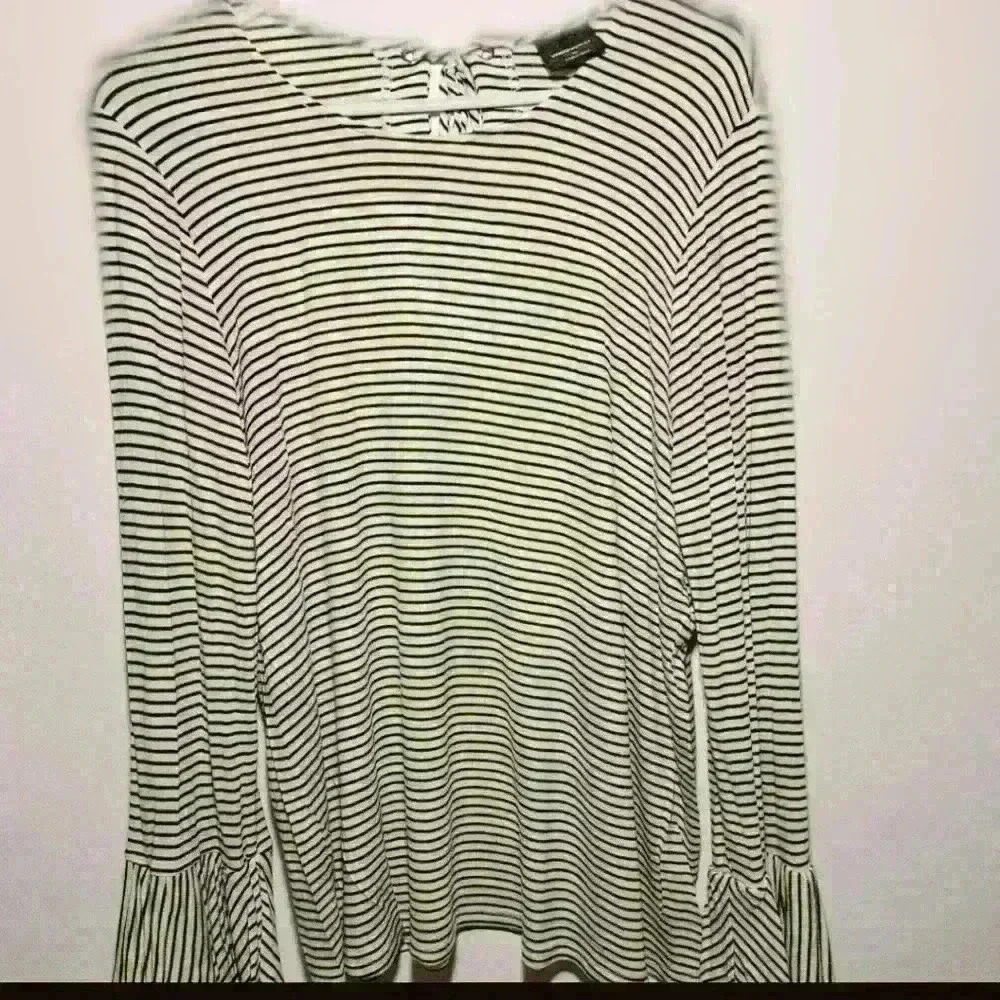 Women's Black & Cream Wallpapher Top XL #73